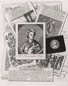 Satira sulle opere di Alexander Pope (1688-1744) da English School